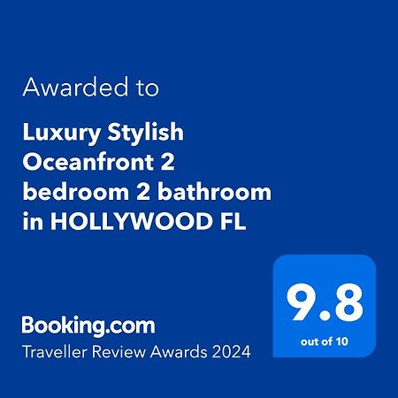 Luxury Stylish Oceanfront 2 Bedroom 2 Bathroom In Hollywood Fl Eksteriør billede